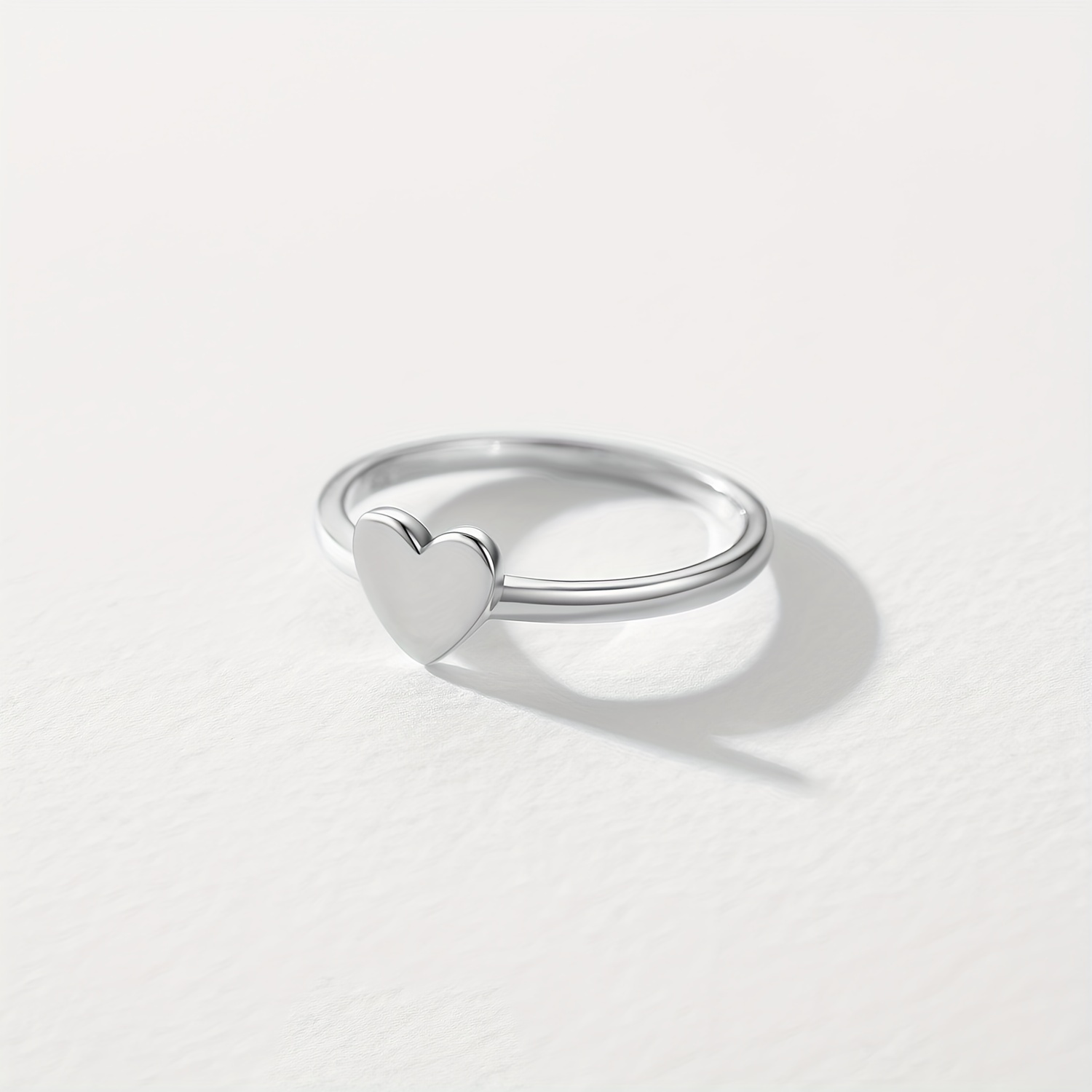 925 Sterling Silver Heart Ring Versatile Sweet Casual Parties